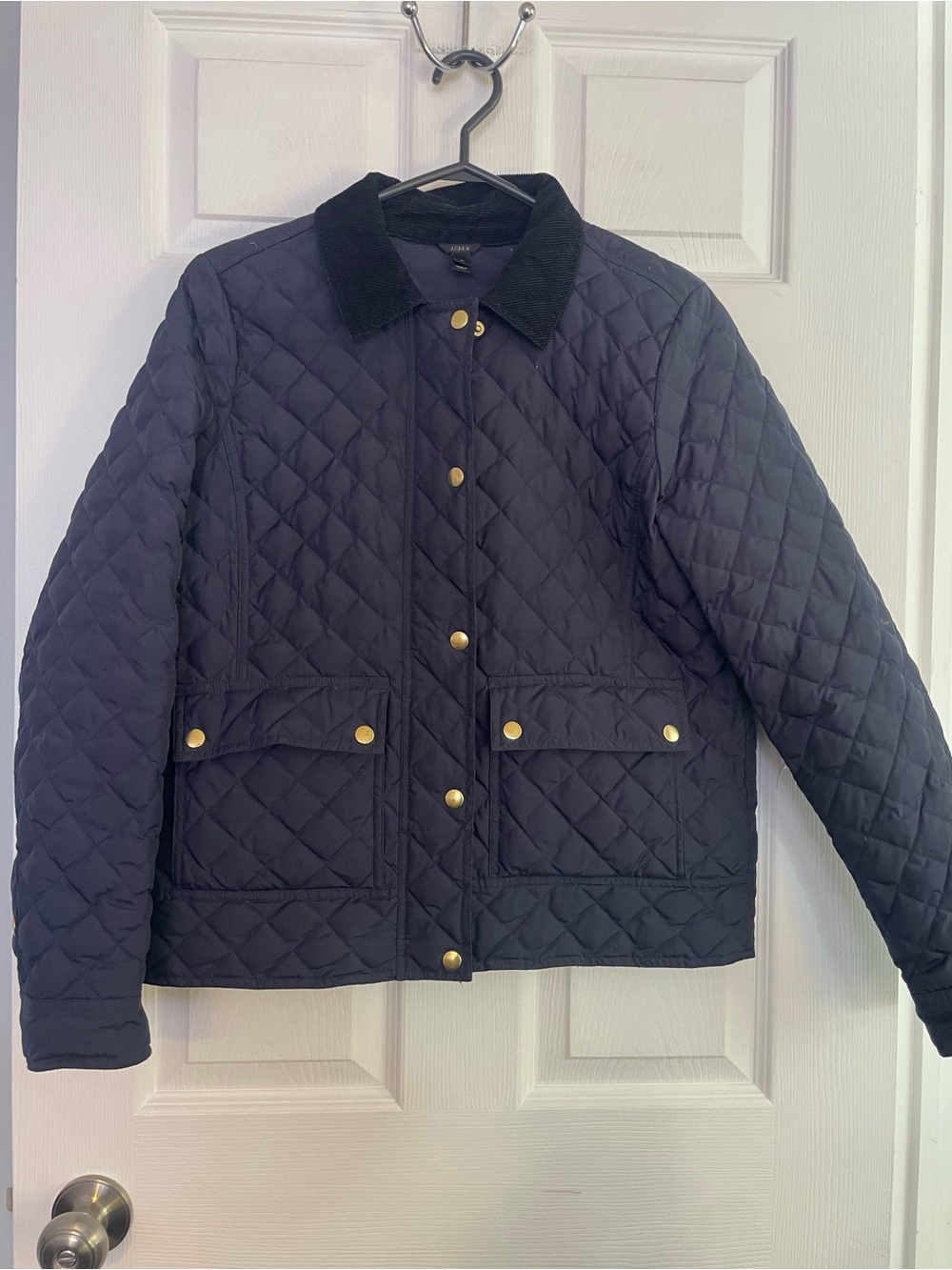 J crew down filled quilted barn coat